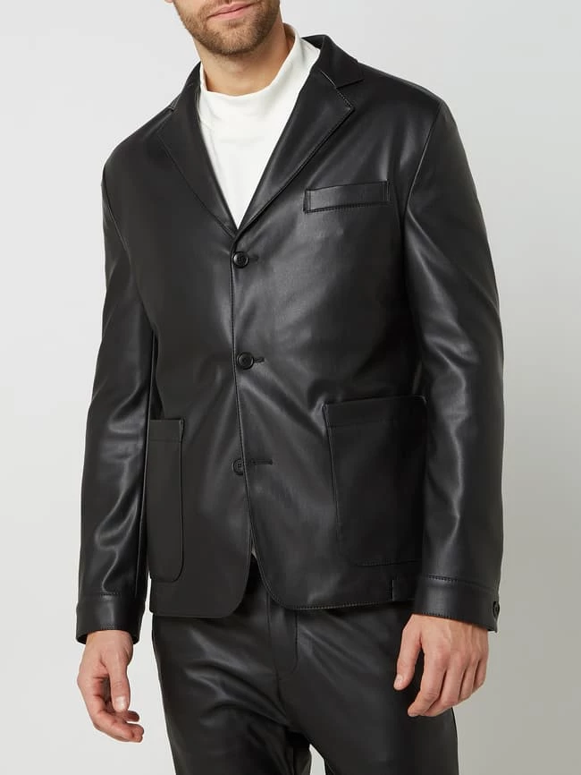 Brandneu ? Drykorn 3-Knopf-Sakko In Leder-Optik Modell 'Roth' - Schwarz ? 4 Brandneu ? Drykorn 3-Knopf-Sakko In Leder-Optik Modell 'Roth' - Schwarz ? – Bild 4