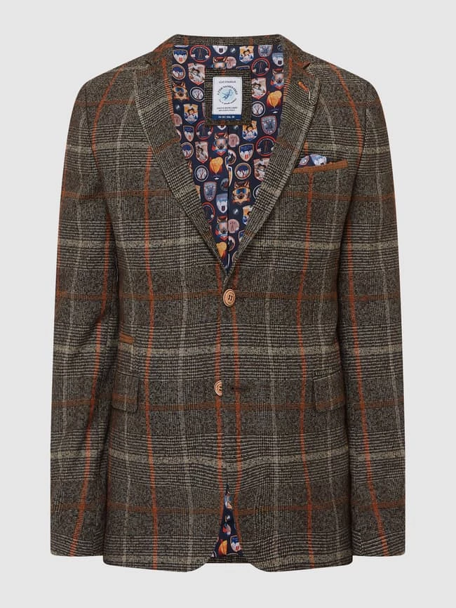 Großhandel ⭐ A Fish Named Fred 2-Knopf-Sakko Mit Karomuster - Camel ? 2 Großhandel ⭐ A Fish Named Fred 2-Knopf-Sakko Mit Karomuster - Camel ? – Bild 2