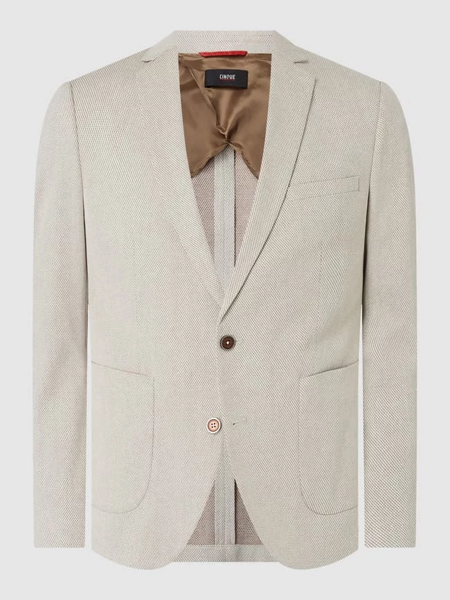 Neu ? Cinque Slim Fit 2-Knopf-Sakko Mit Webstruktur Modell 'Cidati' - Beige ? 1 Neu ? Cinque Slim Fit 2-Knopf-Sakko Mit Webstruktur Modell 'Cidati' - Beige ?