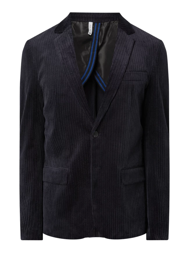 Bestpreis ? Antony Morato Slim Fit 2-Knopf-Sakko Aus Cord 'Zelda' - Marineblau ? 2 Bestpreis ? Antony Morato Slim Fit 2-Knopf-Sakko Aus Cord 'Zelda' - Marineblau ? – Bild 2