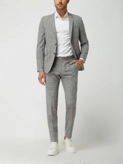 Großhandel ⭐ DIGEL Slim Fit 2-Knopf-Sakko Mit Leinen-Anteil Modell 'Rod' - Mittelgrau ⭐