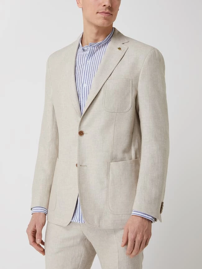 Bester Verkauf ✔️ Carl Gross 2-Knopf-Sakko Aus Leinenmischung Modell 'Taivo' - Beige ⭐ 4 Bester Verkauf ✔️ Carl Gross 2-Knopf-Sakko Aus Leinenmischung Modell 'Taivo' - Beige ⭐ – Bild 4