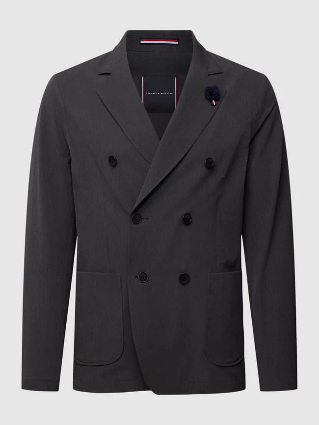 Billig ? Tommy Hilfiger Sakko Mit Label-Detail Modell 'MAN DOUBLE BREASTED ? SHIRT' - Marineblau ✔️ 2 Billig ? Tommy Hilfiger Sakko Mit Label-Detail Modell 'MAN DOUBLE BREASTED ? SHIRT' - Marineblau ✔️ – Bild 2