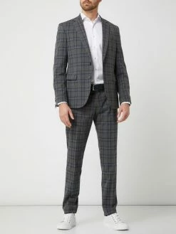 Besorgen ? MCNEAL Slim Fit 2-Knopf-Sakko Mit Gitterkaro - Mittelgrau ?