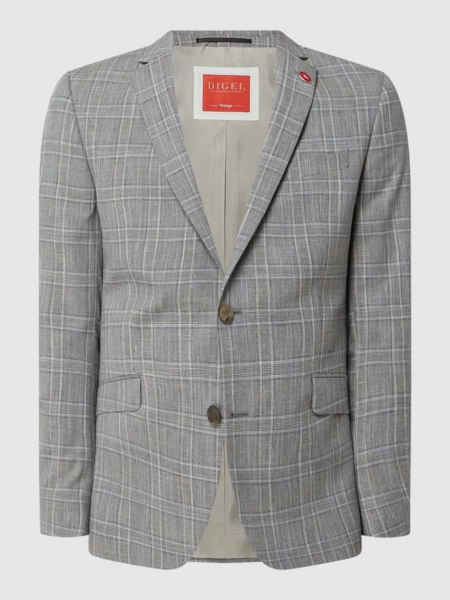 Großhandel ⭐ DIGEL Slim Fit 2-Knopf-Sakko Mit Leinen-Anteil Modell 'Rod' - Mittelgrau ⭐ 2 Großhandel ⭐ DIGEL Slim Fit 2-Knopf-Sakko Mit Leinen-Anteil Modell 'Rod' - Mittelgrau ⭐ – Bild 2