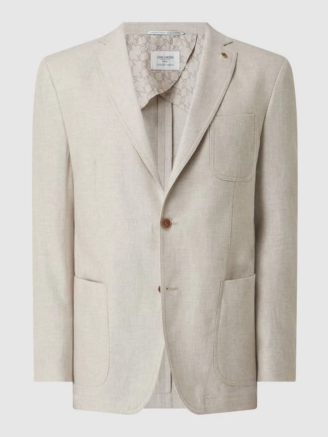 Bester Verkauf ✔️ Carl Gross 2-Knopf-Sakko Aus Leinenmischung Modell 'Taivo' - Beige ⭐ 2 Bester Verkauf ✔️ Carl Gross 2-Knopf-Sakko Aus Leinenmischung Modell 'Taivo' - Beige ⭐ – Bild 2