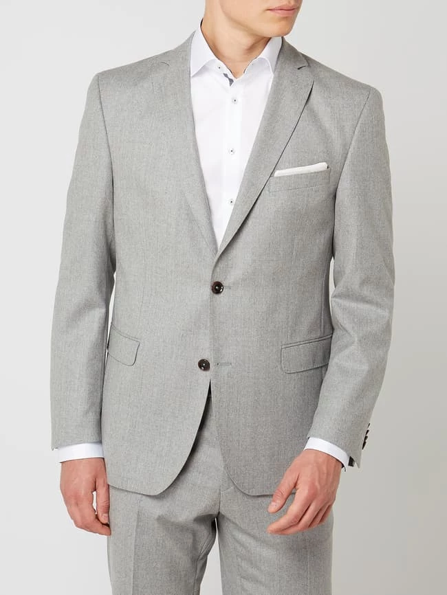 Bester Verkauf ✨ Carl Gross Modern Fit 2-Knopf-Sakko Aus Schurwolle Modell 'Sid' - Hellgrau ✨ 4 Bester Verkauf ✨ Carl Gross Modern Fit 2-Knopf-Sakko Aus Schurwolle Modell 'Sid' - Hellgrau ✨ – Bild 4