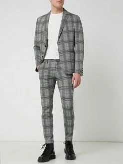 Bester Verkauf ⭐ Drykorn Slim Fit 2-Knopf-Sakko Mit Glencheck Modell 'Hurley' - Hellgrau ?