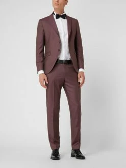 Aktion ? Wilvorst Slim Fit 2-Knopf-Sakko Aus Wolle - Bordeaux Rot ?