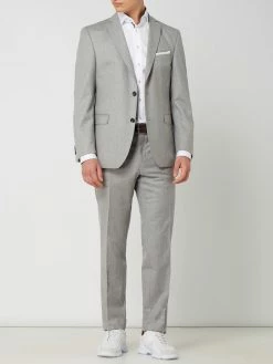 Bester Verkauf ✨ Carl Gross Modern Fit 2-Knopf-Sakko Aus Schurwolle Modell 'Sid' - Hellgrau ✨