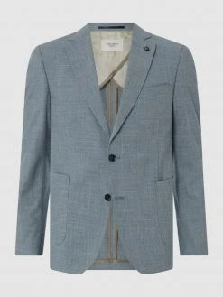 Blitzangebot ? Carl Gross Slim Fit 2-Knopf-Sakko Mit Hahnentritt-Dessin Modell 'Florus' - Hellblau ?