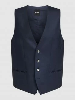 Aktion ? BOSS Weste Mit V-Ausschnitt Modell 'Huge Vest' - Marineblau ?