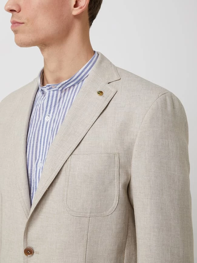 Bester Verkauf ✔️ Carl Gross 2-Knopf-Sakko Aus Leinenmischung Modell 'Taivo' - Beige ⭐ 3 Bester Verkauf ✔️ Carl Gross 2-Knopf-Sakko Aus Leinenmischung Modell 'Taivo' - Beige ⭐ – Bild 3