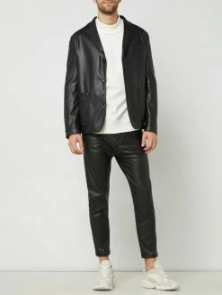 Brandneu ? Drykorn 3-Knopf-Sakko In Leder-Optik Modell 'Roth' - Schwarz ?